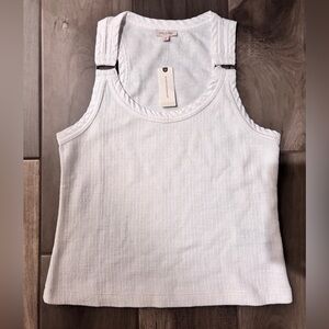 NWT "Pilcro" Cotton Tank Top. White textured tank top W/ buckle detail🤍size M